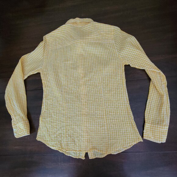 J. Crew The Perfect Shirt Women's Size XS Yellow Button Down Plaid - Picture 9 of 10